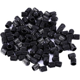 Tapones de válvula de neumático, 100 Piezas de plástico Negro para automóvil, Bicicleta, camión, Rueda, válvula de neumático ABS (Negro) (Negro)