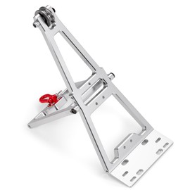 QUE-T 1/10 RC Aluminum Servo Winch Double Stent Rescue Set Tow Truck Crane Arm Wrecker kit (Silver)