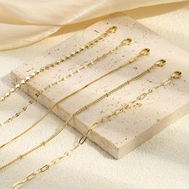 Dochais Pack of 5 Women's Gold Silver Bracelet 14K Gold-Plated Bracelet Adjustable Women's Bracelet Boho Gold Twist Snake Cuban Paper Clip Bracelets Jewellery for Women Ladies Girls, Brass