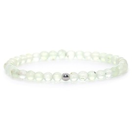 Echtes Prehnit Edelstein Armband mit 4mm Perlen - verschiedene Längen - Heilstein Schutzstein Talisman Glücksbringer Geschenk (Prehnit, 18CM)