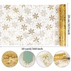 DERAYEE 10 Yards Christmas Table Runner, Gold Snowflakes Organza Tulle