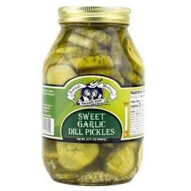 Amish Wedding Sweet Garlic Dill Pickles 32oz (Pack of 2)