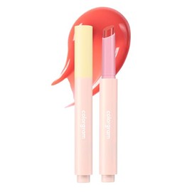 COLORGRAM Fruity Glass Stick 02 DARLING PAPAYA | Long-Lasting Juicy Lip Tint with Radiant, Glossy Finish | Melting Syrupy Texture for Vibrant, Hydrated Lips | Non-Sticky Shine