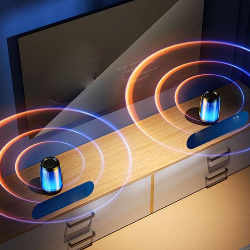 Portable Bluetooth Speaker with Night Light Multifunction LED Dazzling Night