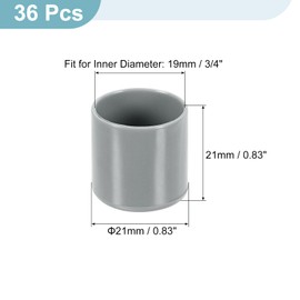QUARKZMAN 36 Stück Stuhlbeinkappen, 19mm (3/4 Zoll) Nicht markierende PVC Stuhlbeinspitzen rutschfeste Stuhlbeinschoner Runde Tischabdeckungen Endkappen für Möbel, Grau