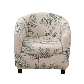 CRFATOP 2 Piece Club Chair Slipcover Stretch Barrel Chair Covers Printed Tub Chair Slipcovers Soft Armchair Covers Removable Furniture Protector Arm Chair Cover for Living Room,13