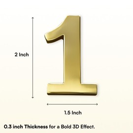 2-Inch Brass Mailbox Numbers – Pick Your Numbers - Numbering for Address Plaque | Self Adhesive - Mailbox Sign and Door Slot Number
