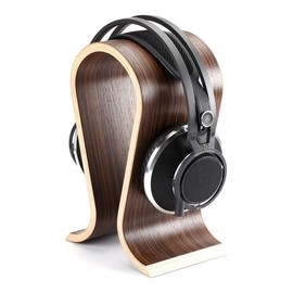 2pcs Wooden Headset Stand Multipurpose Headphone Display Holder for Home Office Study Walnutcolor Walnutcolor