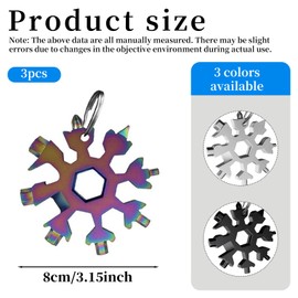 Set of 3 Tool Star, Key Pendant, Snowflakes Snowflake Multitool Snowflake 18-in-1 Craftsman Birthday Gift for Men, Gadgets Gift, Man Multifunctional Snowflake Key