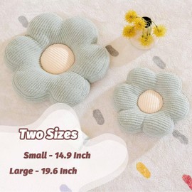 Kcvvcr Flower Pillow, Flower Shaped Pillow Cute Flower Decorative Pillows for Bed, Soft Flower Pillow Daisy Pillow Home Decor Floor Seating Cushion (Sage Green, 14.9 Inches)