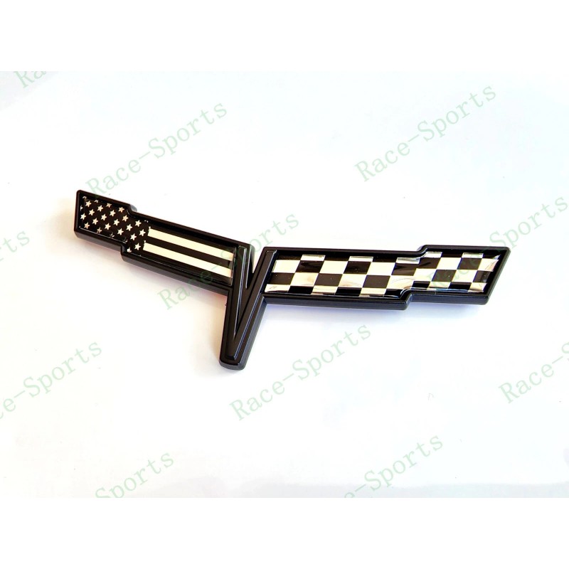 AUTO 2PC Black FRONT NOSE Rear Gas Lid Crossed Black