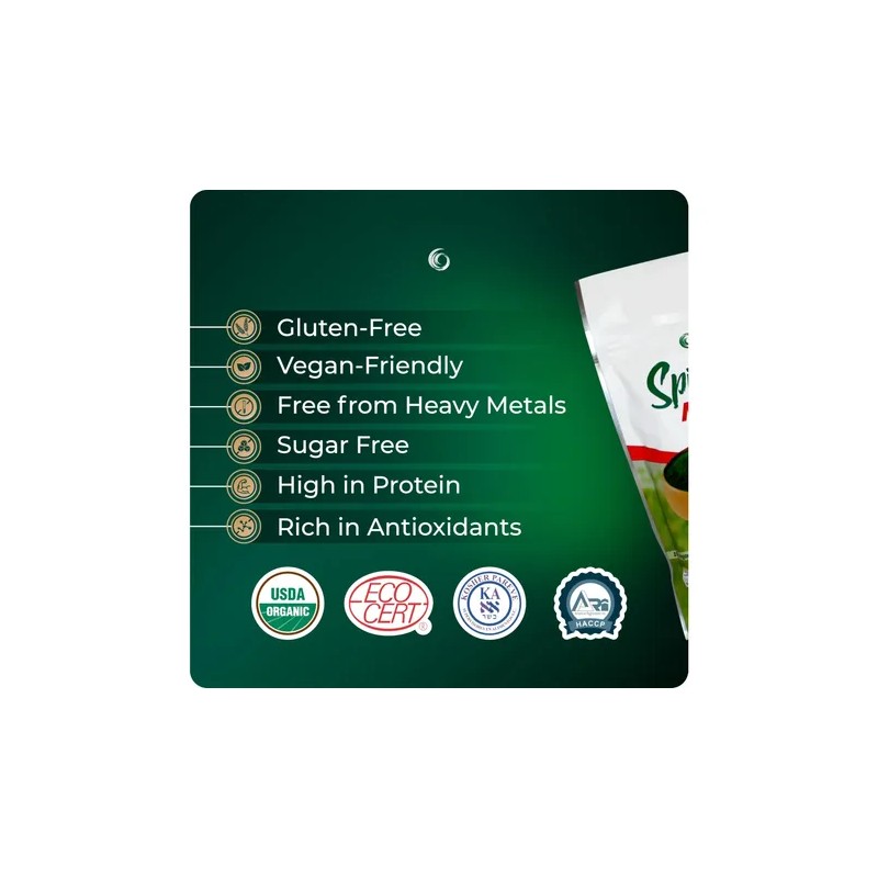 Spirulinamater Polvo Orgánico De Espirulina Usda 1 Lb