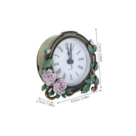 ABOOFAN Vintage Mini Table Clock European Style Desktop Clock with Silent Movement Ornament for Home Decor Addition to Any Space