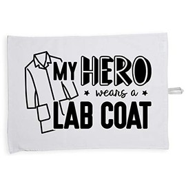 Hippowarehouse My Hero Wears a Lab Coat Tea Towel Eco Printed Dish Cloth Kitchen accessory 50cmx70cm 100% Cotton