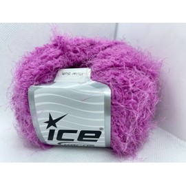 ICE Polar Soft Orchid Pink Ice Yarn 58236 Puffy Short & Long Eyelash Nylon 50g 60y