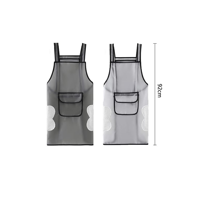 Clapoyis Waterproof Hand Wiping Apron, Translucent, TPU Commercial Apron, Stylish,