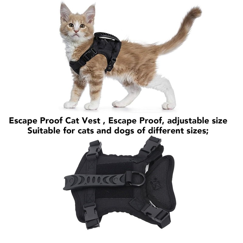 Cat Harness Tactical Cat Vest Harness Adjustable Breathable Large Dog