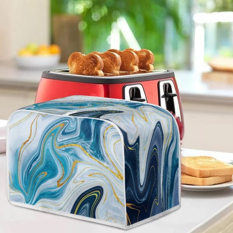 Daulesho Turquoise Marble 2, 4 Slice Toaster Cover Dust Protection