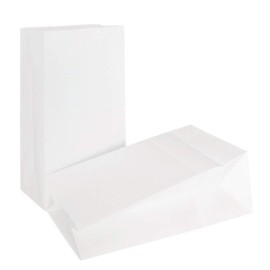 KEYYOOMY 50 CT Small Paper Gift Bags White Party Favor Kraft Paper Bags for Party