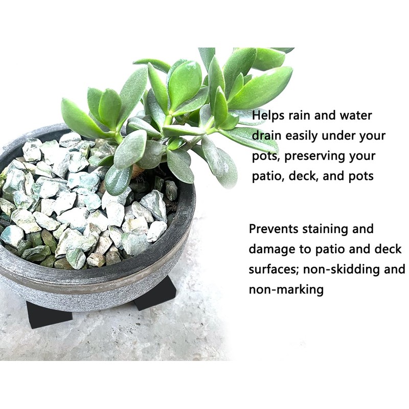 12 Pack Invisible Pot Feet,Solid Rubber Risers for Plant Pots