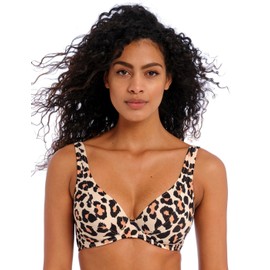 Freya Women's Animal Instinct UW High Apex Bikini Swim Top, AS0391, Natural, 32F