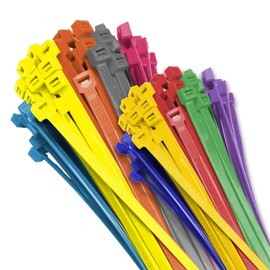 Electriduct Nylon Cable Ties - 8" Self-Locking Zip Ties Multi Color: (Blue, Red, Green, Yellow, Fuchsia, Orange, Gray, Purple) - 500 Pieces