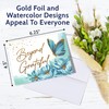 T MARIE 48 Gold Foil Funeral Thank You Cards With