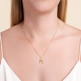 MORGAN & PAIGE Gold Plated Sterling Silver and Cubic Zirconia Scorpio Scorpion Pendant Necklace on 18” Diamond Cut Cable Chain, Zodiac Sign Necklaces for Women
