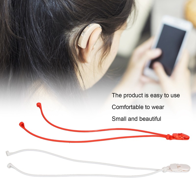 2Pcs Hearing Aid Lanyard Comfortable Wear Very Elastic Anti Lost