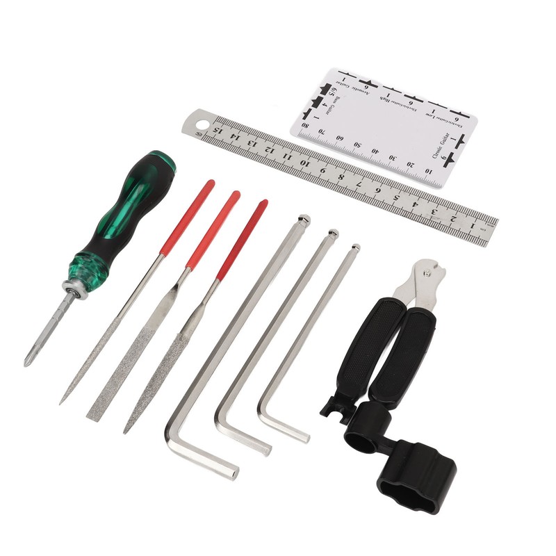 Guitar Maintenance Tool Kit Hex Wrench File Screwdriver Ruler String