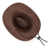 Ranch Cowboy Hat Brown Sun Cap Faux Flax Fancy Dress