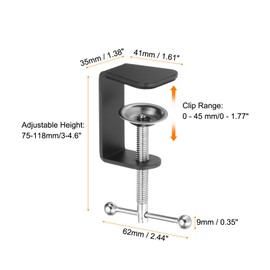 PATIKIL Aluminium Alloy Desk Clamp, Universal C Clamps Heavy G Clamp Base 0-45 mm Clip Range Stand Bead Handle Mounting Accessories Cabinet Clamps Welding