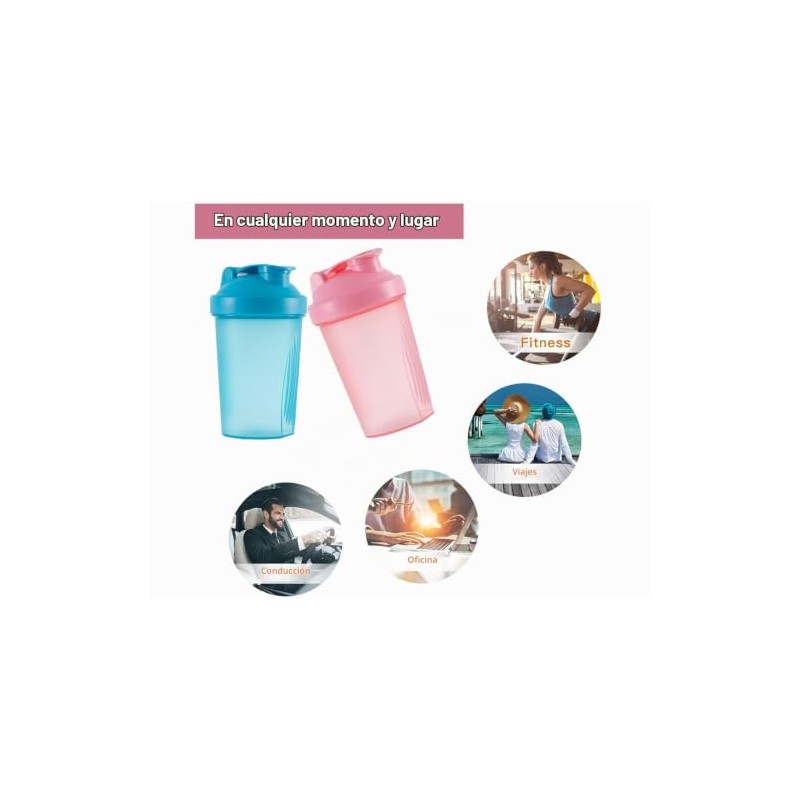 Botella Coctelera de Proteínas y Botella Mezcladora de 16 onzas/400ML