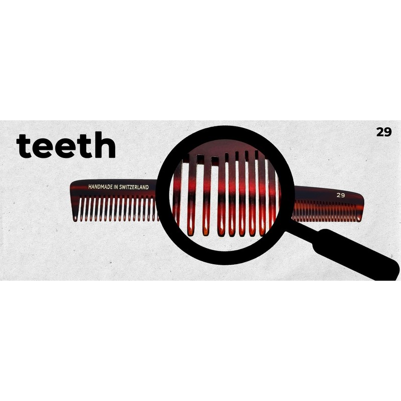 Speert #29 Handmade Wide Narrow Tooth Comb Tortoise Havana Acetate