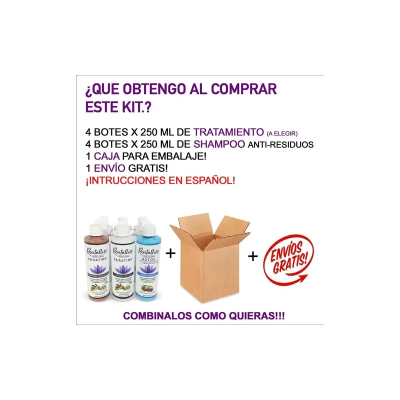 Tratamiento Keratina Brasileña Alaciado Permanente Kit 1lit