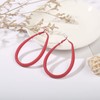 Large Red Matte Round Hoop Earrings Wide Faux Leather Multicolor