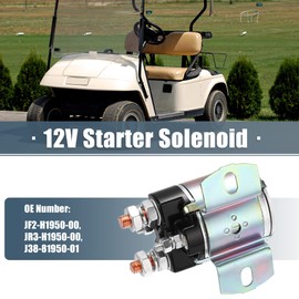 X AUTOHAUX 12V Starter Solenoid 4 Terminal Starter Relay Solenoid for Yamaha Golf Cart G2 G3 G5 G6 G7 G8 G9 G11 G14 G16 JF2-H1950-00 JR3-H1950-00 J38-81950-01 Silver Tone Tactile Point