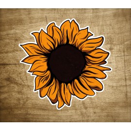 Sunflower Orange Cute Colorful Flower Sticker Decal 3" Fall Pumpkin Spice