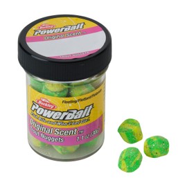 Berkley PowerBait Power Nuggets Fishing Dough Bait, Lime Twist, 1.1 oz, Scented and Flavored Soft Bait for Freshwater Fishing, Designed to Attract Trout, High Visibility