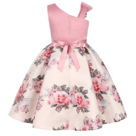 Princess Girls Event Dress Kid Birthday Party Independence Day Vintage Tutu Dresses Sleeveless (Cameo Brown,120) 4-5T