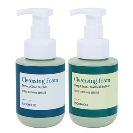Foodaholic Bubble Cleansing Foam 300ml (Choose 1) / Perfect Clear Deep Clean Mugwort Hypoallergenic / 푸드어홀릭 버블 클렌징폼 300ml 택1 퍼펙트 클리어 딥클린 어성초 저자극