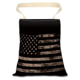 ANKVRP Car Trash Can, Durable Hanging Car Trash Garbage Bag, Cute Automotive Garbage Cans Organizer, Cool American Flag