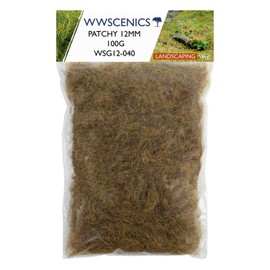 WWS War World Scenics WWScenics | 12mm Patchy Static Grass | 100g | WSG12-040 | Realistic Model Scenery Material