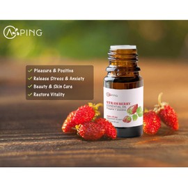2-PACK Strawberry Essential Oil - 100% Pure Organic Natural Plant (Fragaria x ananassa) Strawberry Oil for Diffuser, Aroma, Spa, Massage, Yoga, Perfume, Body - 2x10ML