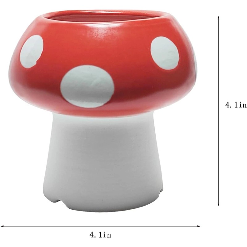 Mushroom Pencil Holder for Desk Cute Pen Holder Decoration 3.5"D