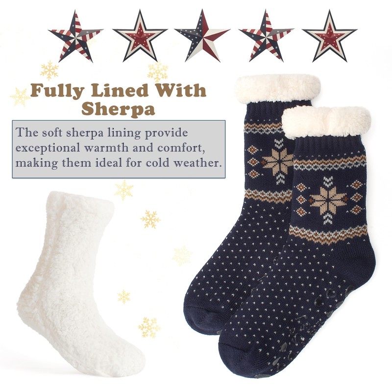 Cozylook Women's Fuzzy Slipper Socks with Non-Slip Grippers, Cozy Fluffy