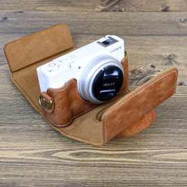 Rieibi ZV1F Case - Vintage PU Leather Camera Case for Sony ZV1F ZV-1F/ZV-1M2/ZV-1 Mark II Vlog Camera - ZV-1 II Protective Case - Brown