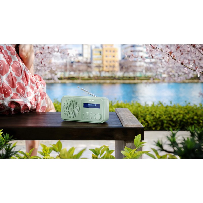 SHARP DR-P420(GN) Tokyo Portable Radio DAB/FM Dual Alarm - Aquamarine