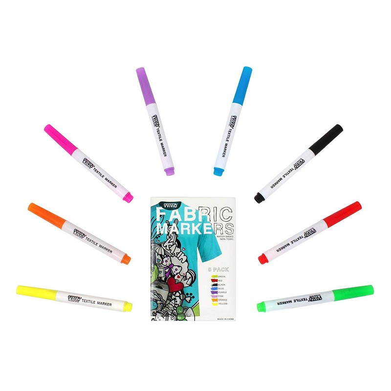 VViViD 8-Color Fabric & Textile Marker Permanent Non-Toxic Bundle With