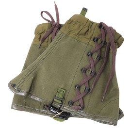 Italian Military Gaiters, Boot Guard, Canvas, Nylon Upper, Leather Trim, Hiking Gear, Protects Against Water Mud and Thorns, Made in Italy (3)